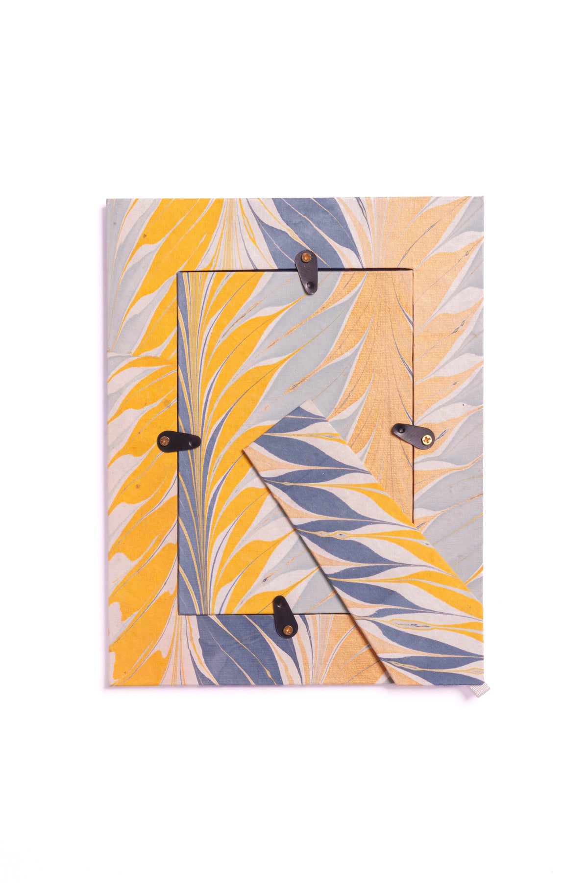 Hand-Marbled Picture Frame 4x6 in Blue & Gold