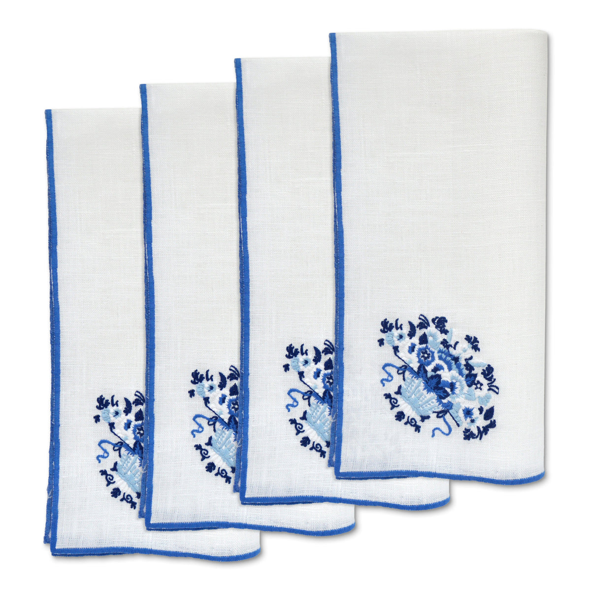 Blue Basket Dinner Napkins (4) Blue & White Chefanie 