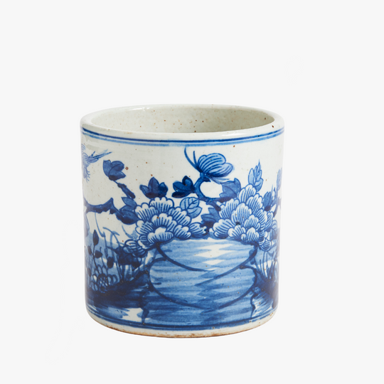 Blue Bird and Flower Kitchen Utensil Holder