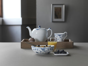Blue Fluted Half Lace Hi Handle Mug 11Oz