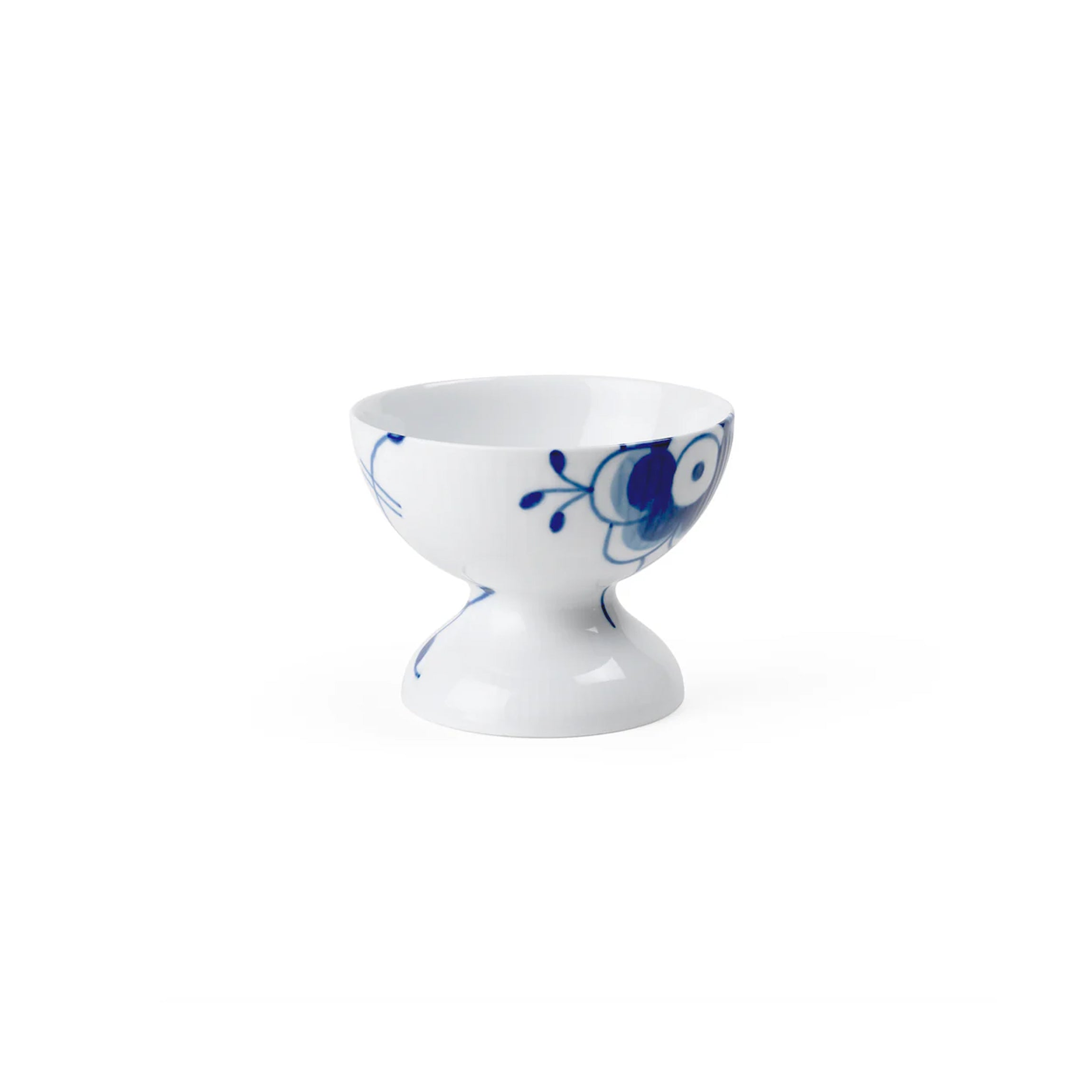 Blue Fluted Mega Bowl On Foot 8cm/3"