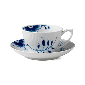 Blue Fluted Mega Cup & Saucer Tea 28cl 9.47oz