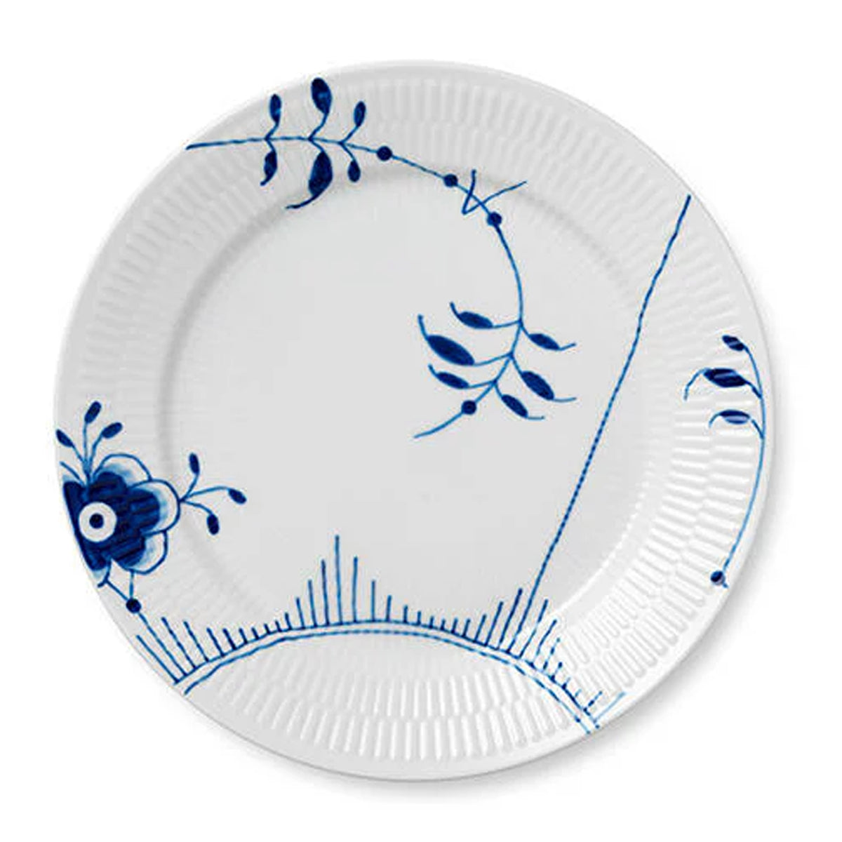Blue Fluted Mega Dinner Plate #2 10.75"