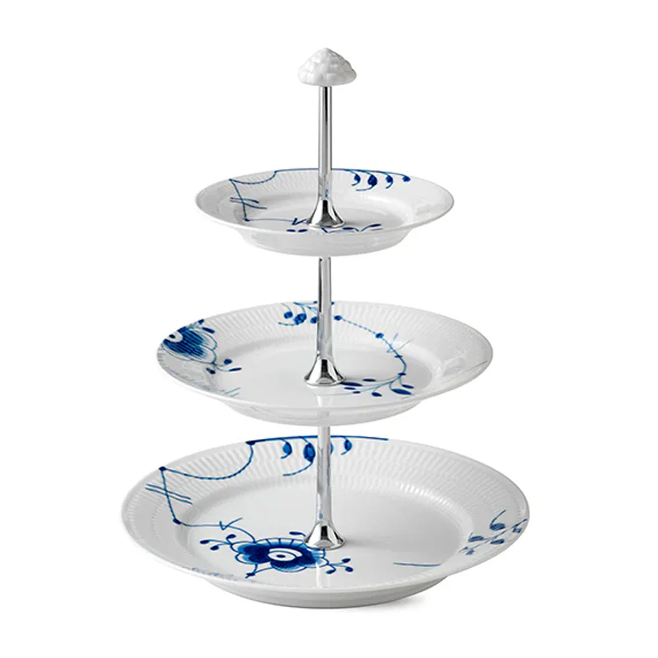 Blue Fluted Mega Etagere 3 Layer