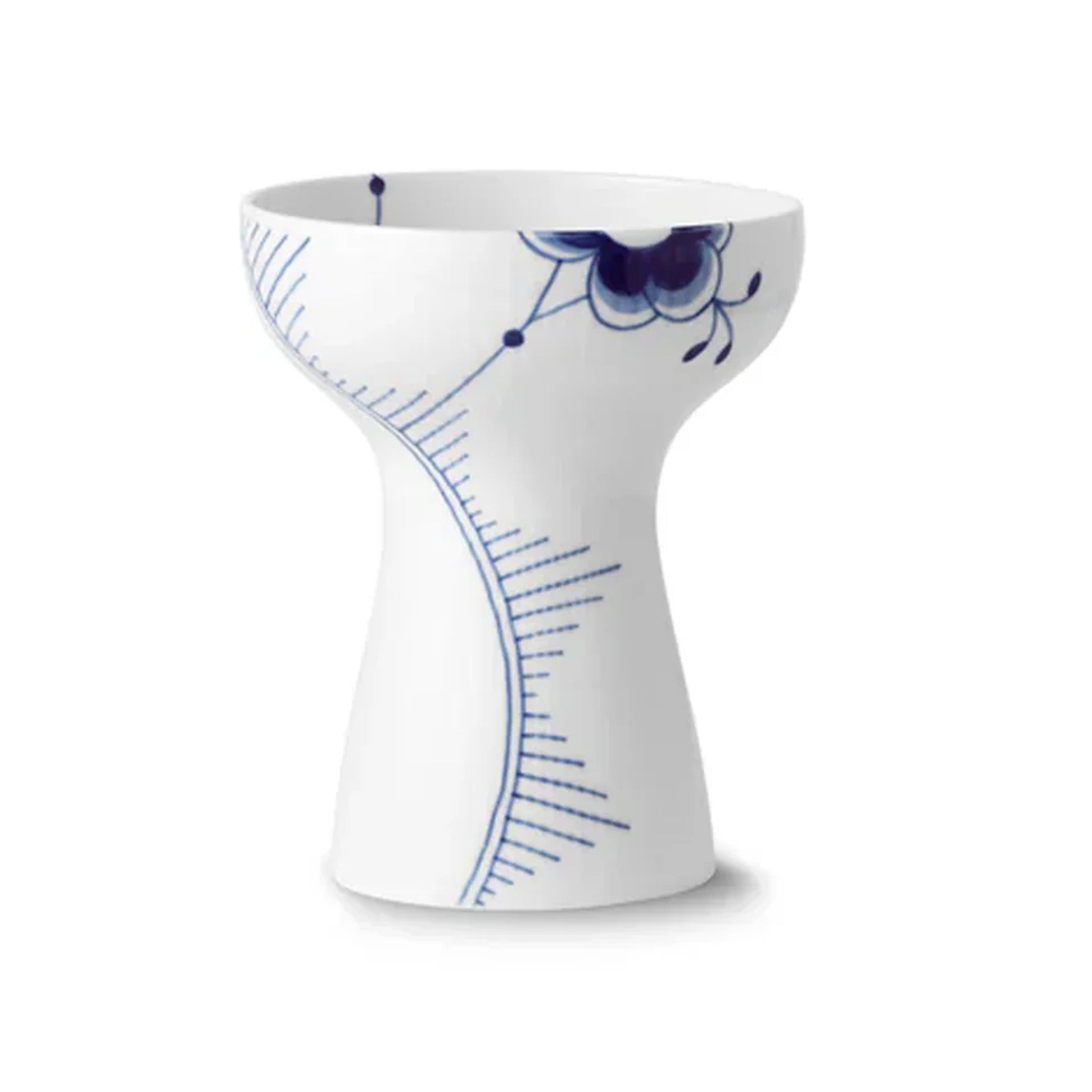 Blue Fluted Mega Open Vase 19cm 7.48"