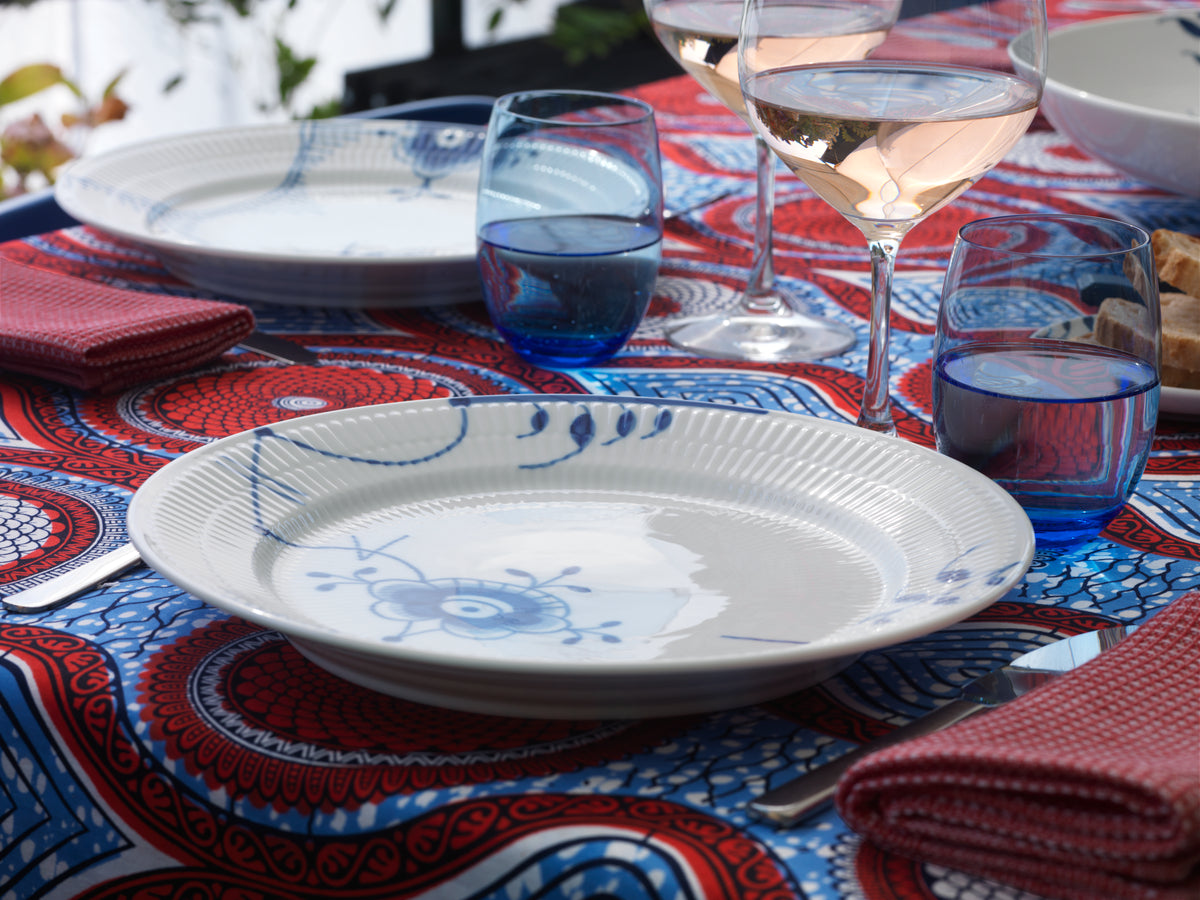 Blue Fluted Mega Dinner Plate #6 10.75"