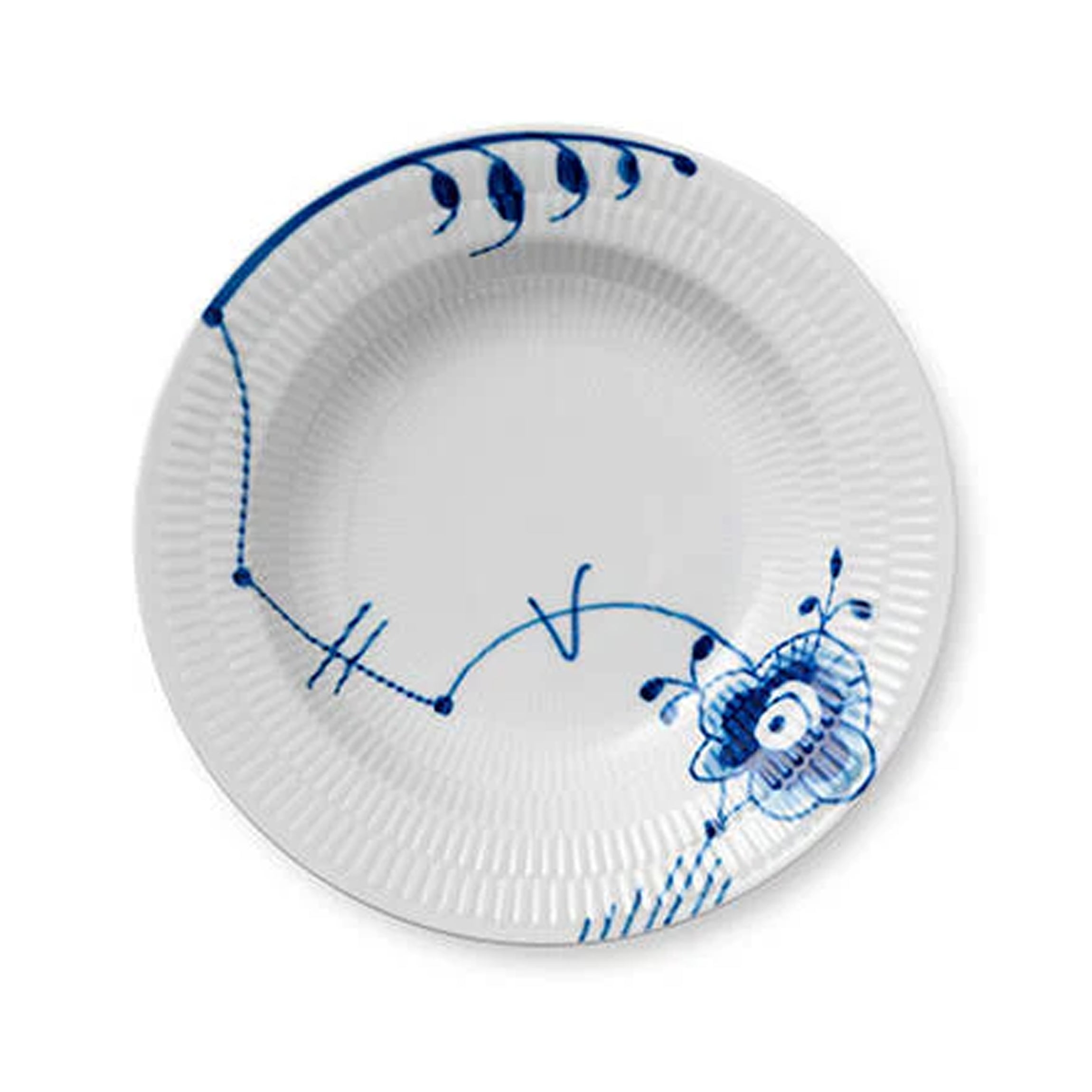 Blue Fluted Mega Rim Soup Bowl #6 6.75"