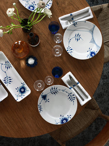 Blue Fluted Mega Oblong Dish 14"