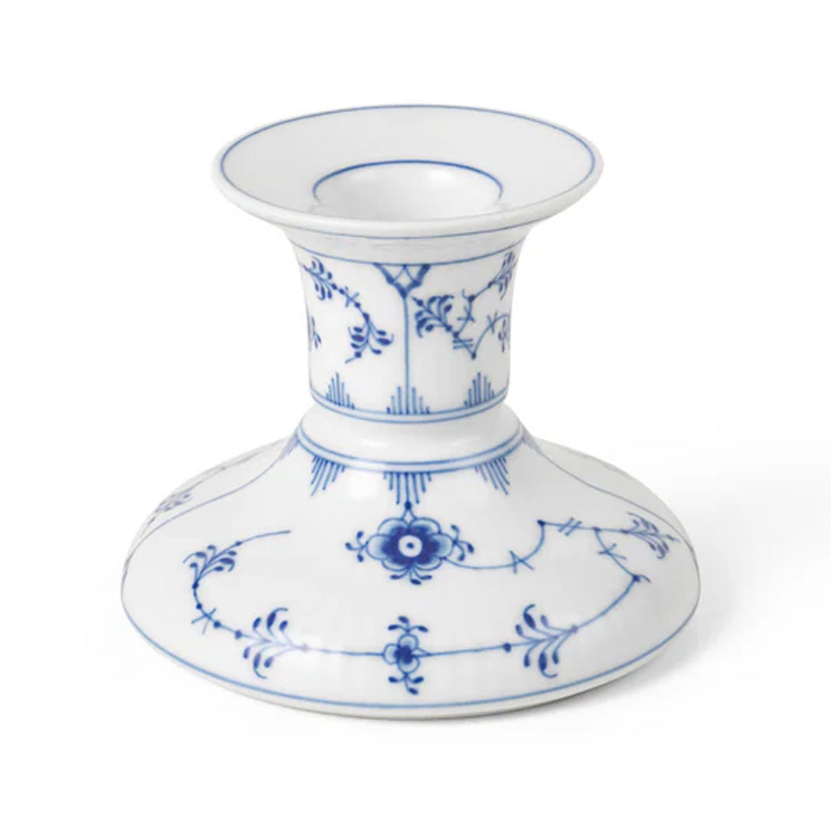 Blue Fluted Plain Candle Holder