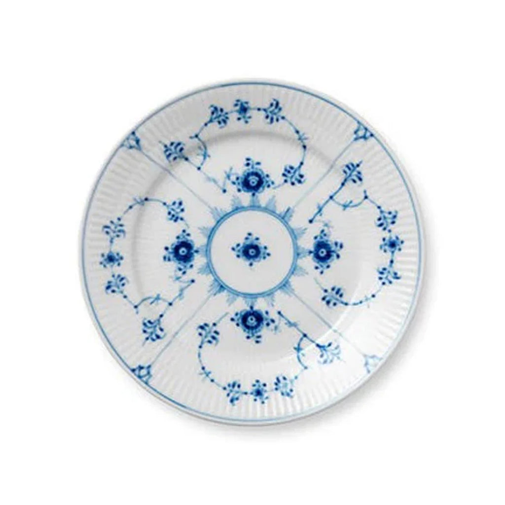 Blue Fluted Plain Dessert Plate 7.5"