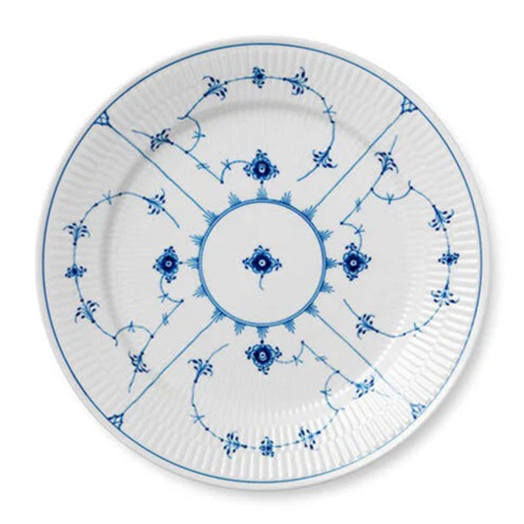 Blue Fluted Plain Dinner Plate 10.75"