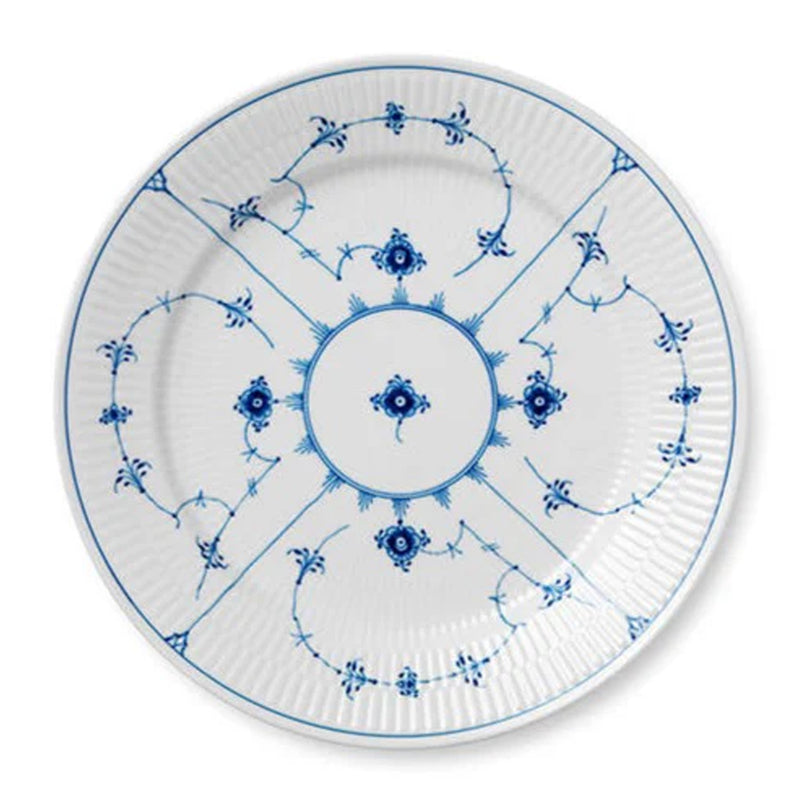 Blue Fluted Plain Dinner Plate 10.75"