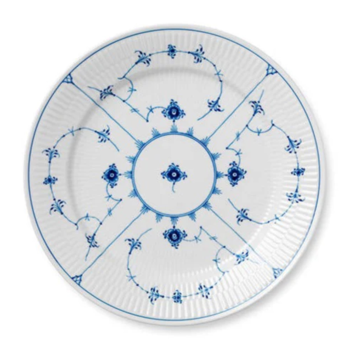 Blue Fluted Plain Dinner Plate 10.75"