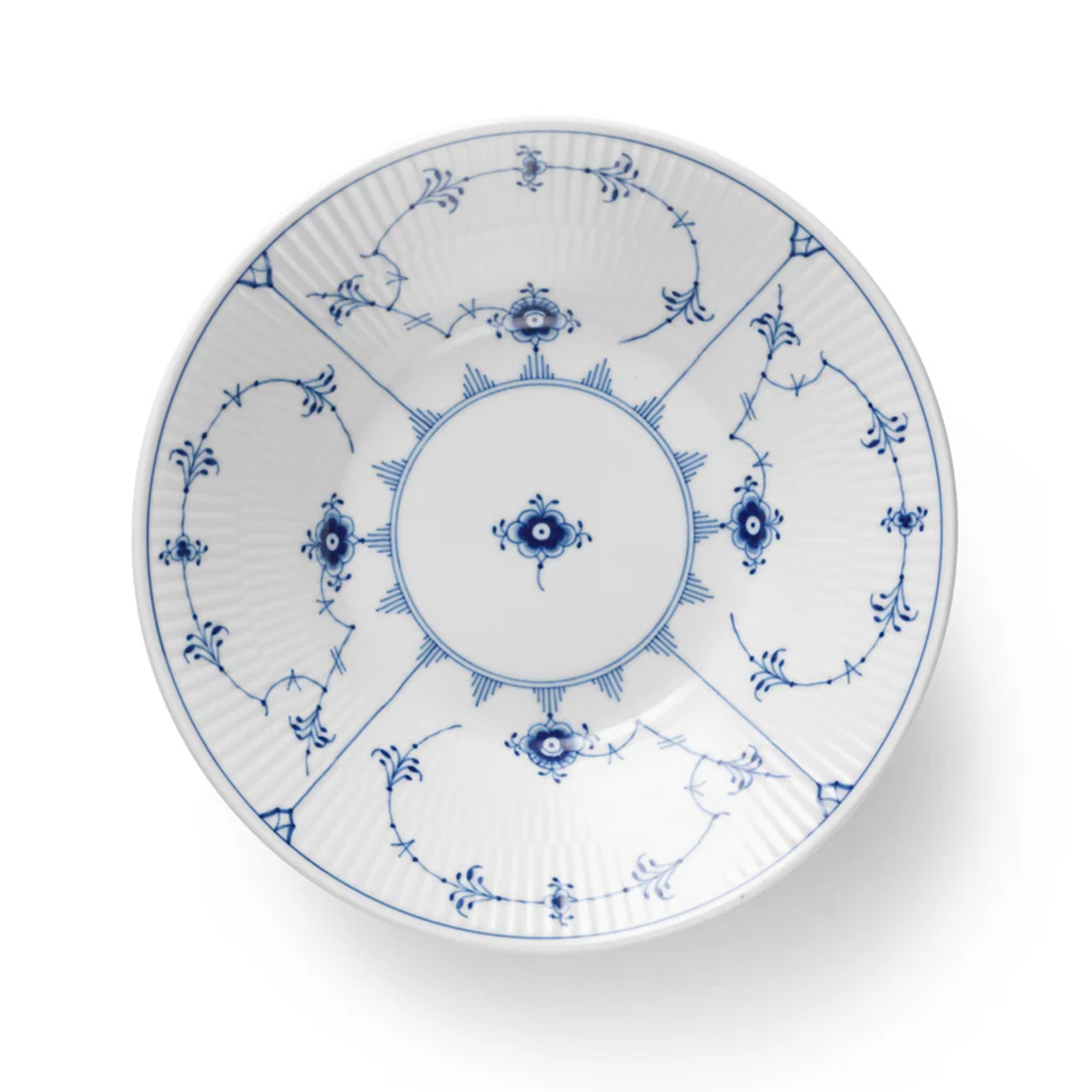 Blue Fluted Plain Plate Deep