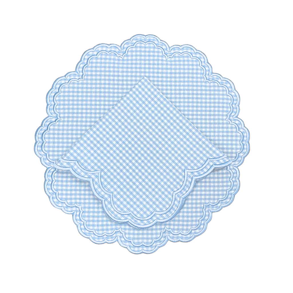 Bettina-Gingham Napkin in Blue, Set of 4