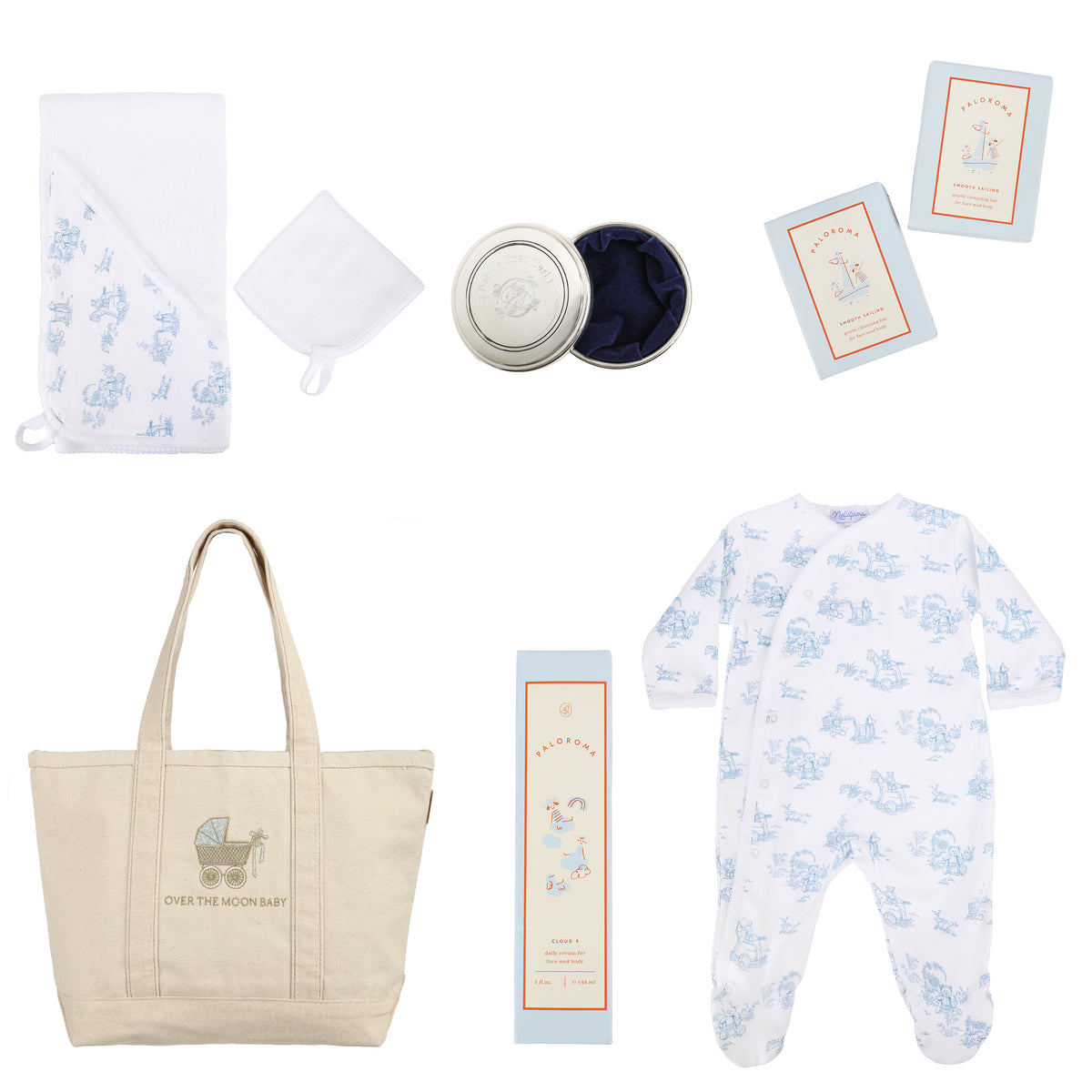 Over The Moon's Bath Baby Bundle in Blue