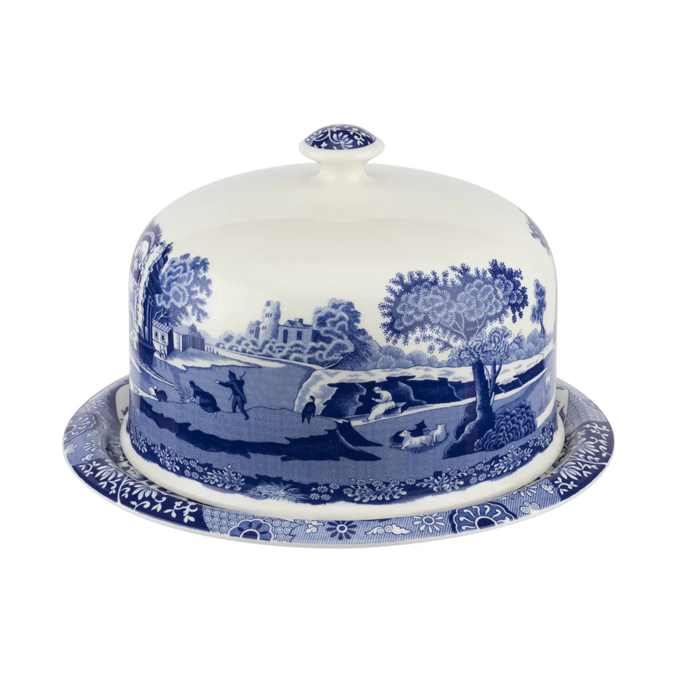 Blue Italian 2-Piece Serving Platter with Dome