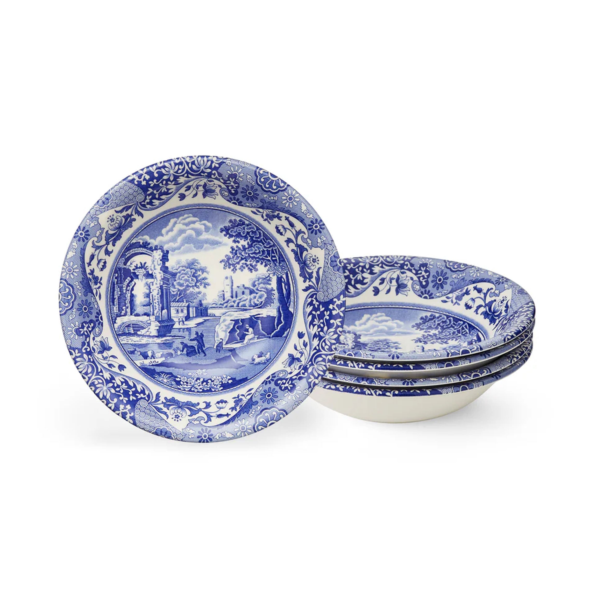 Blue Italian Ascot Cereal Bowls, Set of 4
