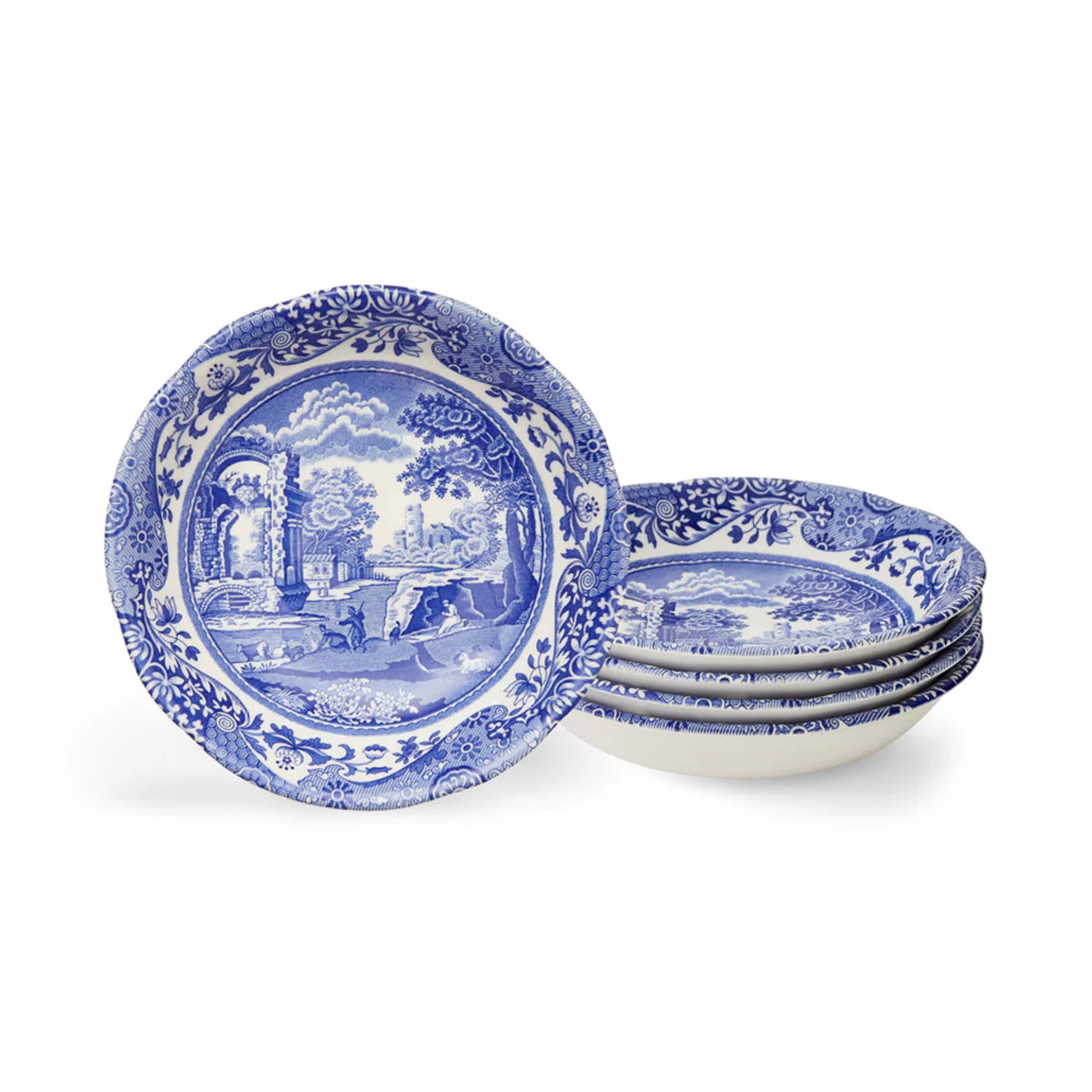 Blue Italian Cereal Bowls, Set of 4