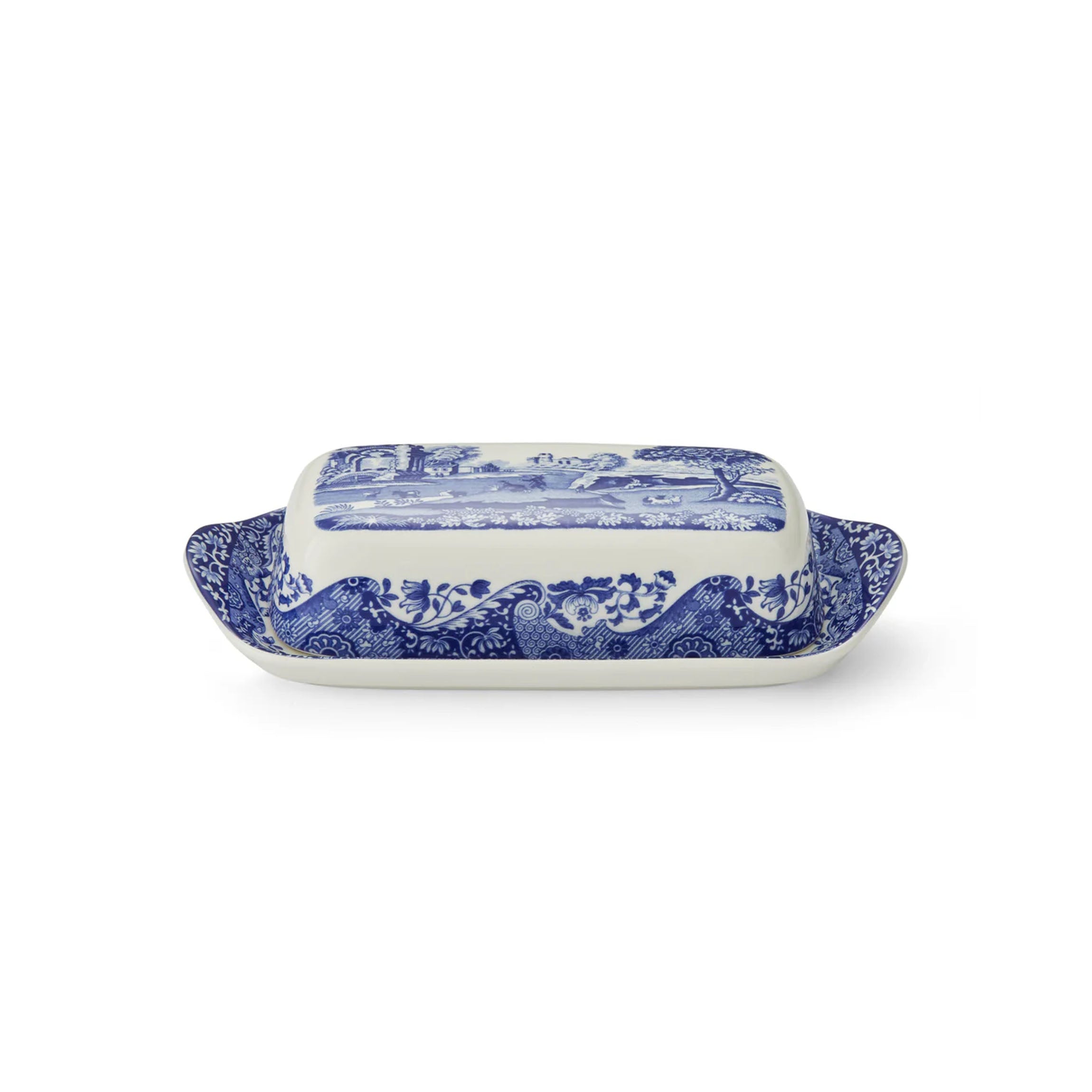 Blue Italian Covered Butter Dish