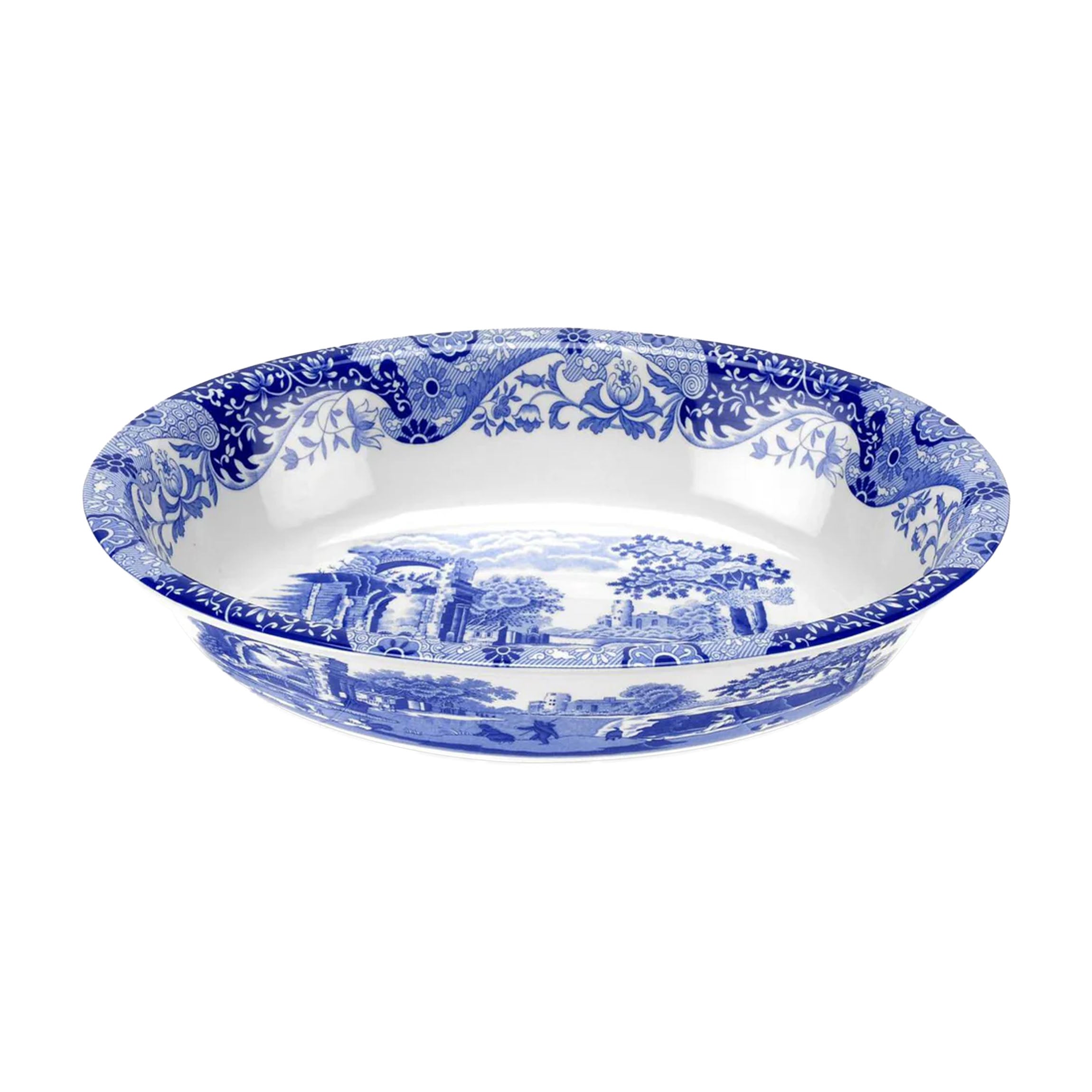 Blue Italian Oval Rim Dish