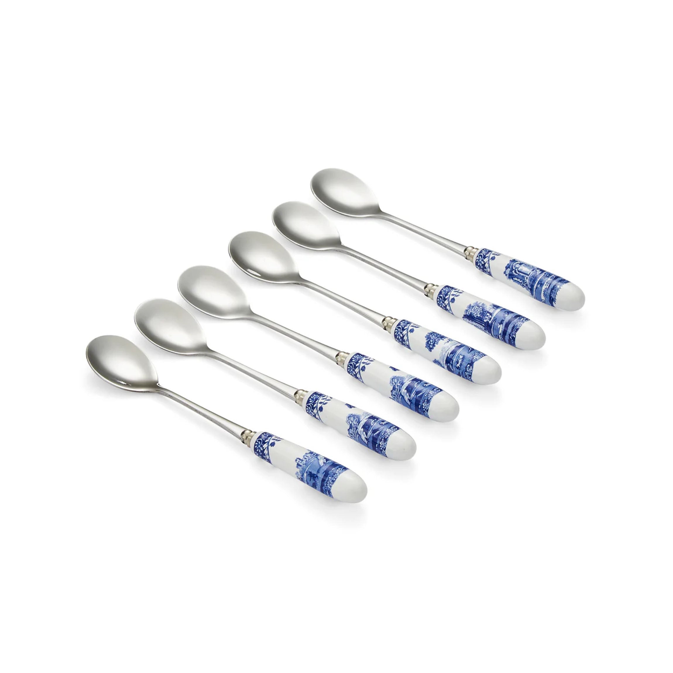 Blue Italian Teaspoons, Set of 6