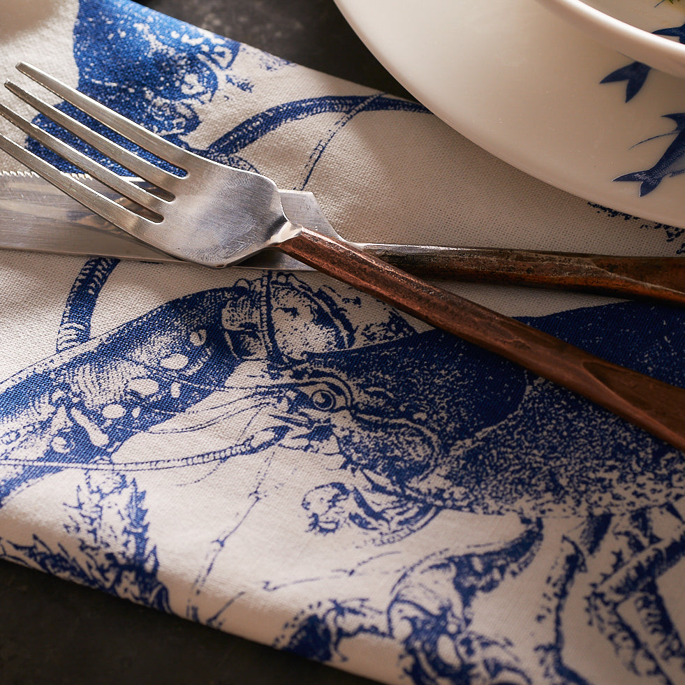Blue Lobster Dinner Napkins, Set of 4