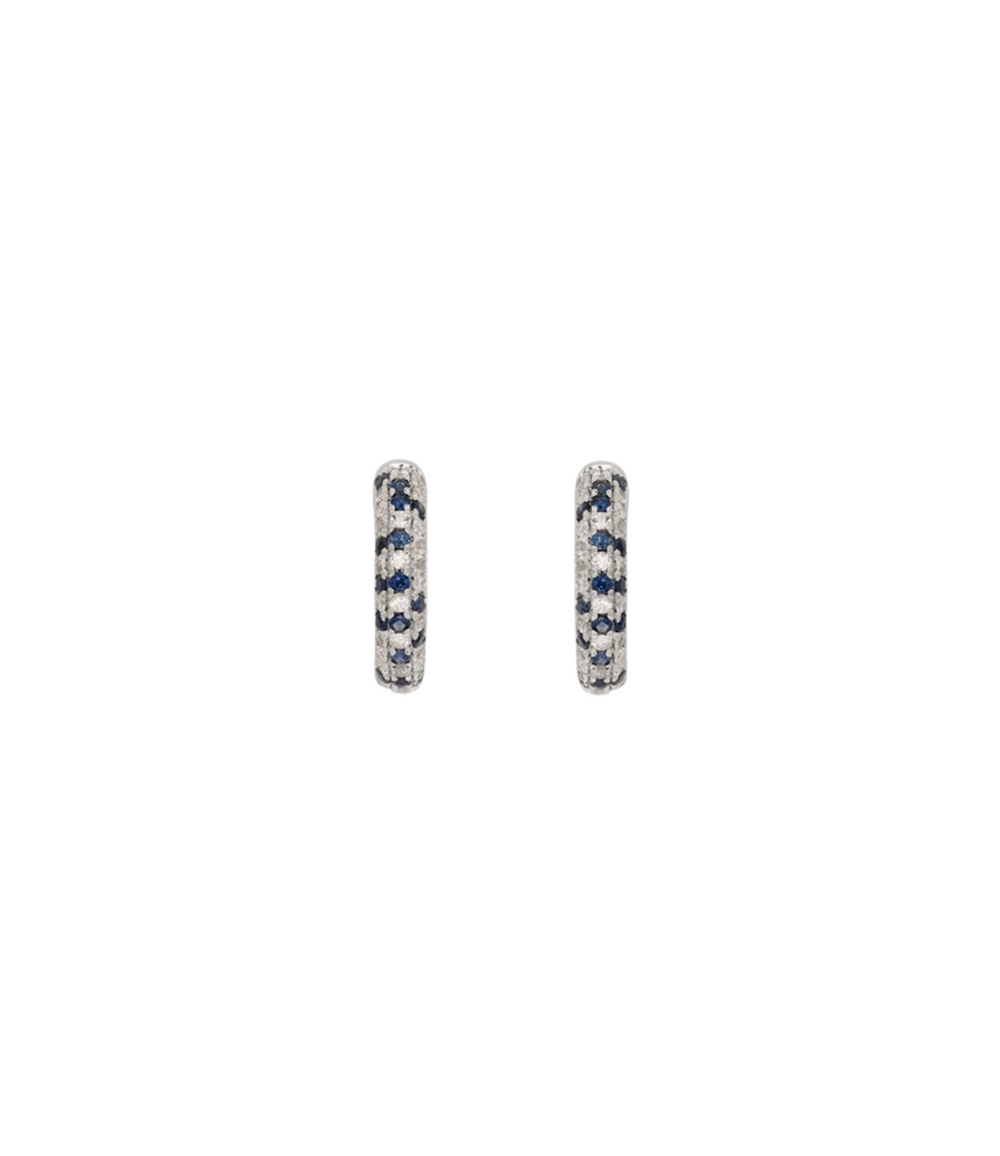 Blue Speckled Hoops - Roxanne First