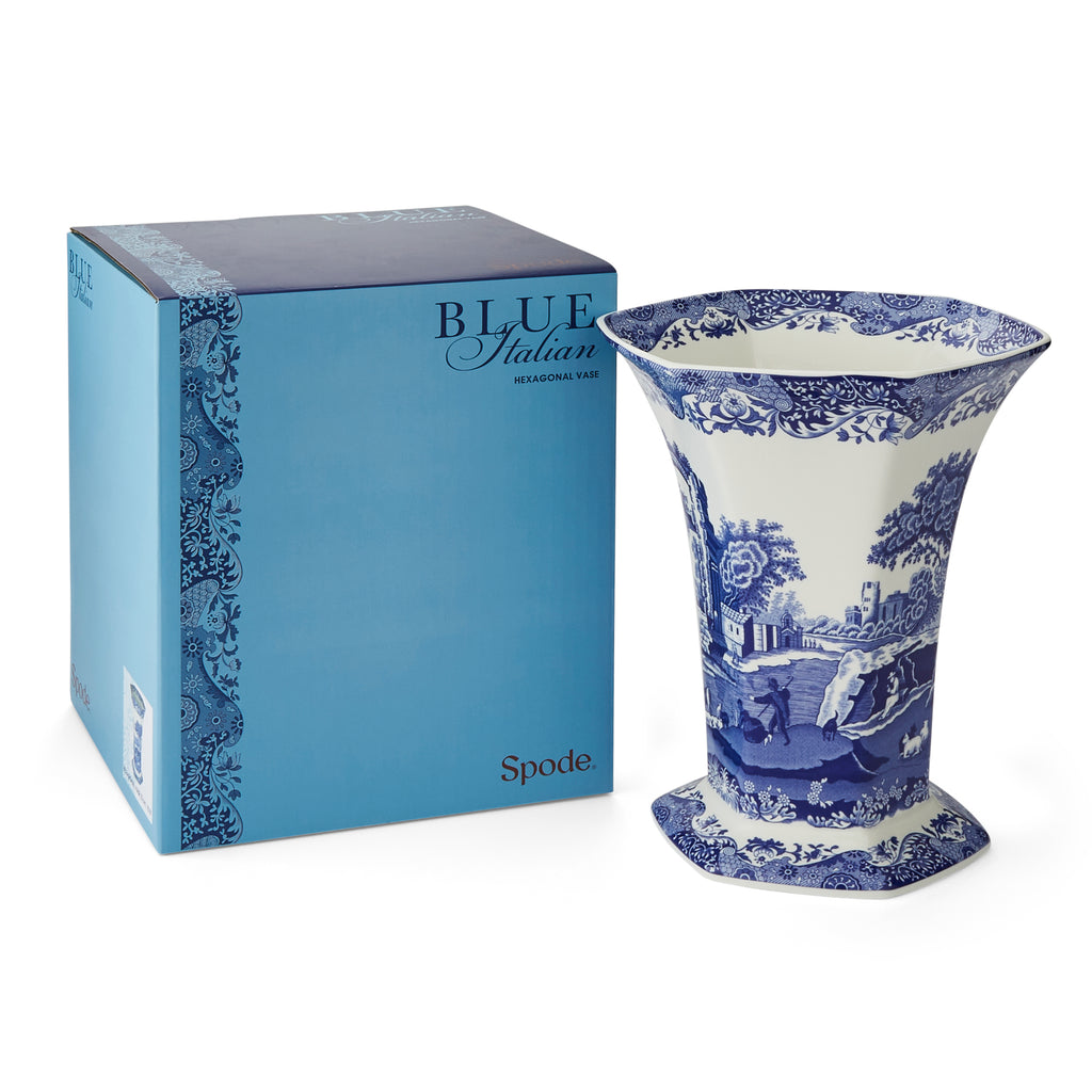 Blue Italian Hexagonal Vase