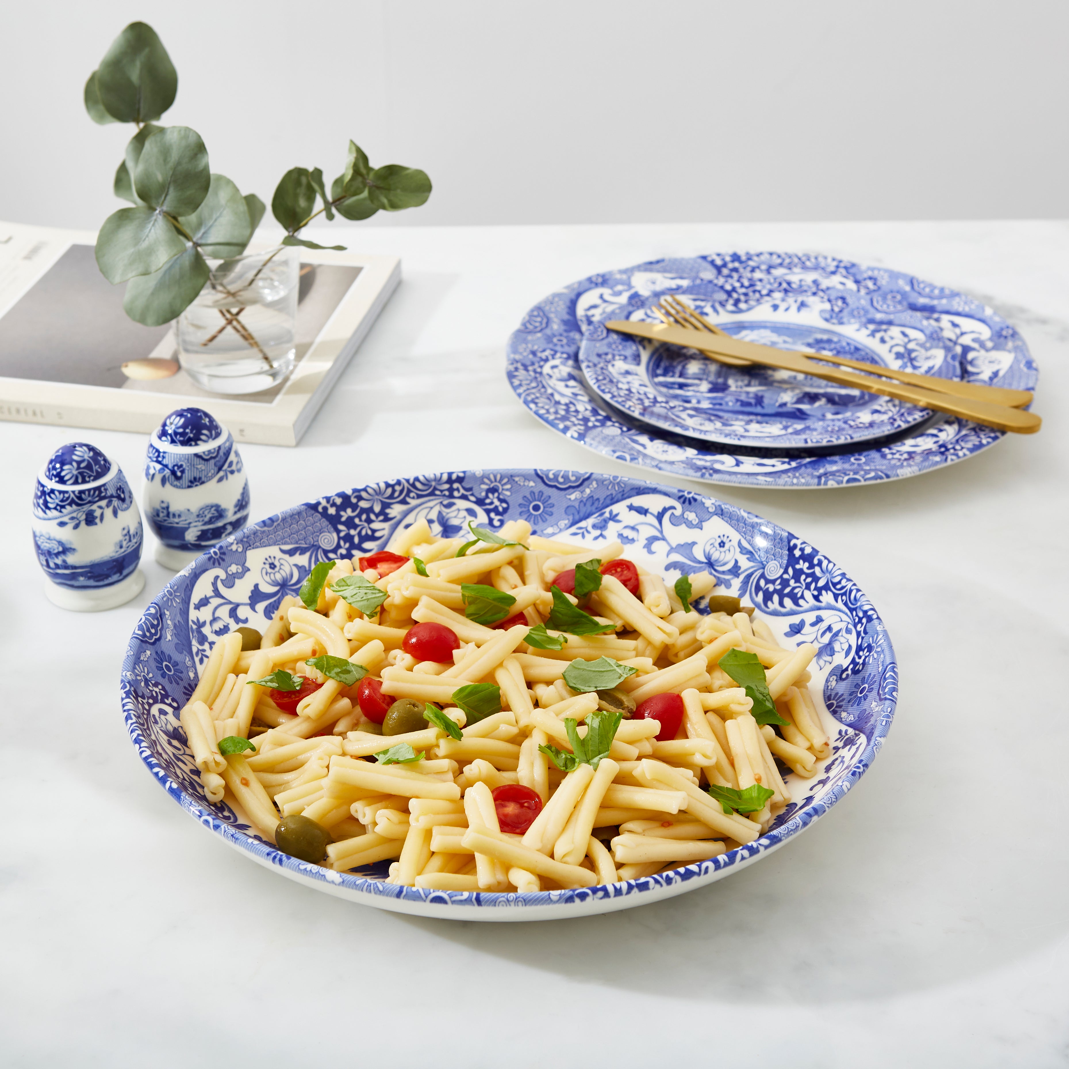 Blue Italian Pasta Bowl