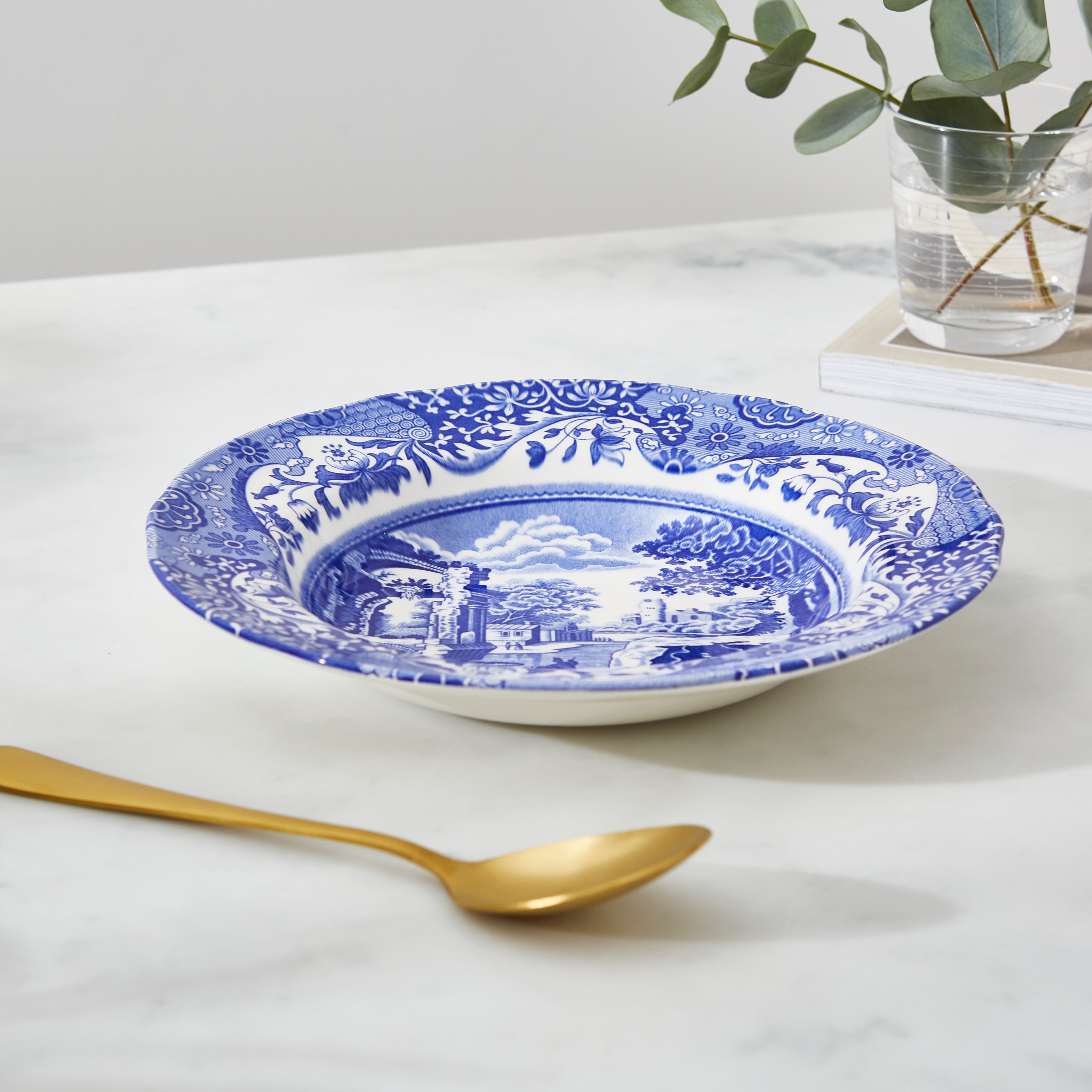 Blue Italian Soup Plates, Set of 4