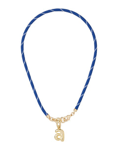 The Happy Cord Charm Necklace in Blue