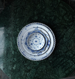 Blue Fluted Mega Salad Plate #2 8.75"