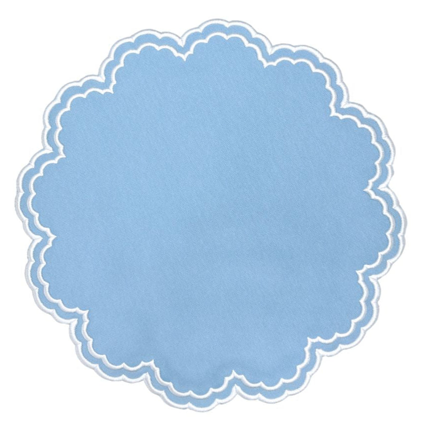 blue luxury embroidered placemats