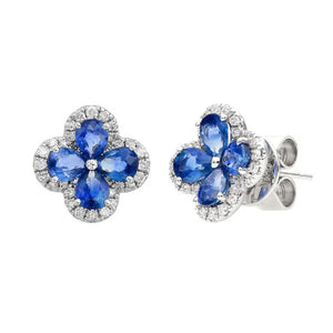 Bluebell Blue Sapphire Stud Earrings