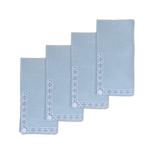 Blue Lace Dinner Napkins (4) Bamboo Chefanie 