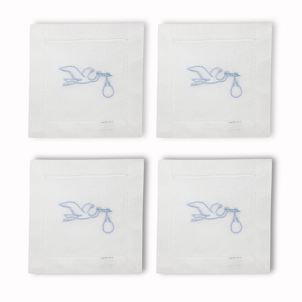 Stork Cocktail Napkins, Set of 4 Chefanie Blue 