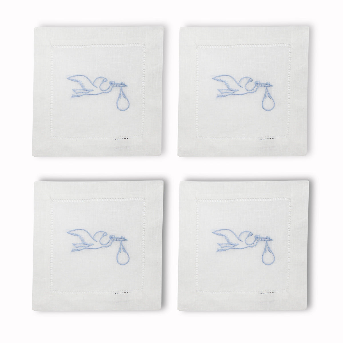 Stork Cocktail Napkins, Set of 4 Chefanie Blue 