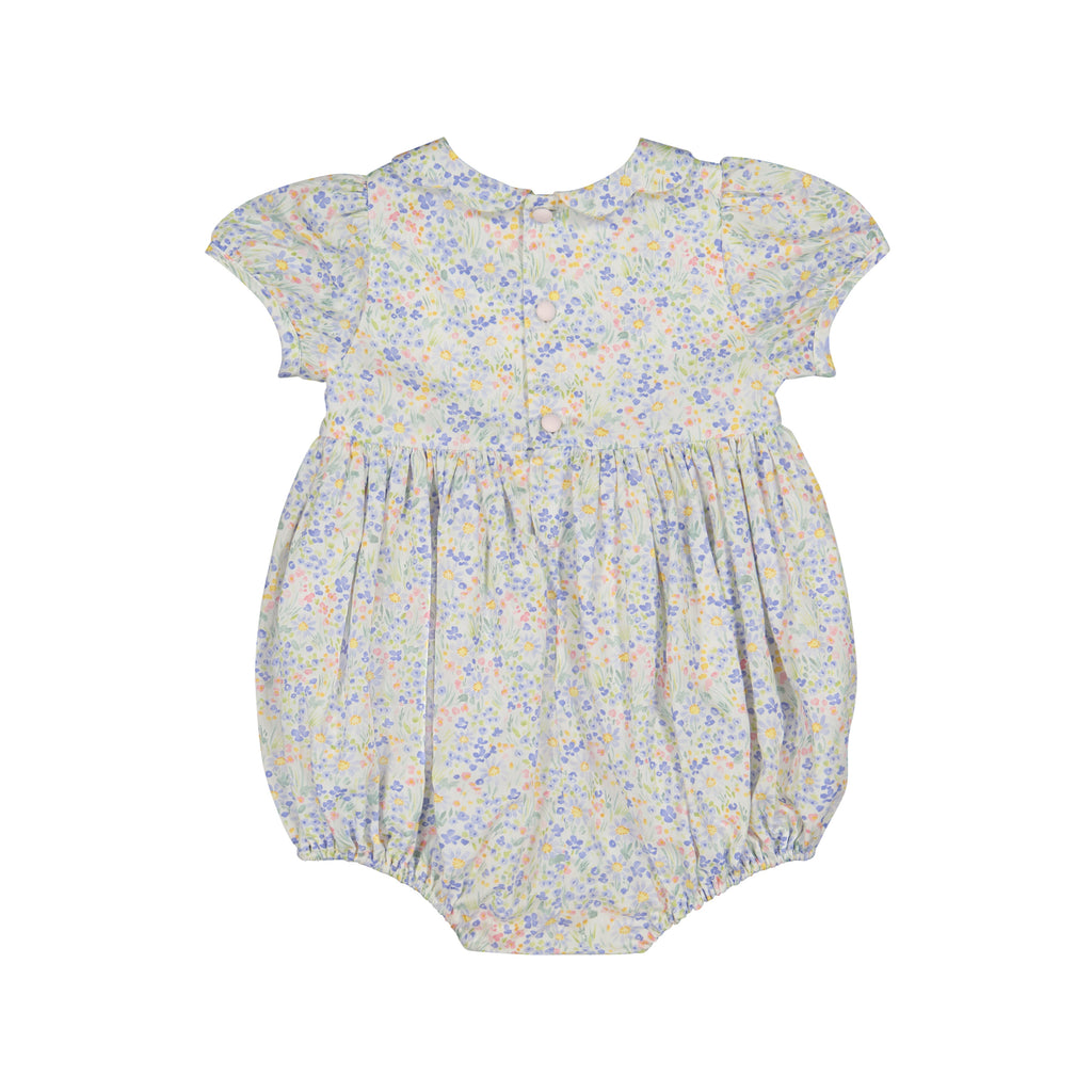 Ondine Floral Blue Short Sleeve Bubble Romper