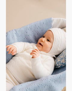Boe Cable-Knit Baby Set With Bonnet in Ivory