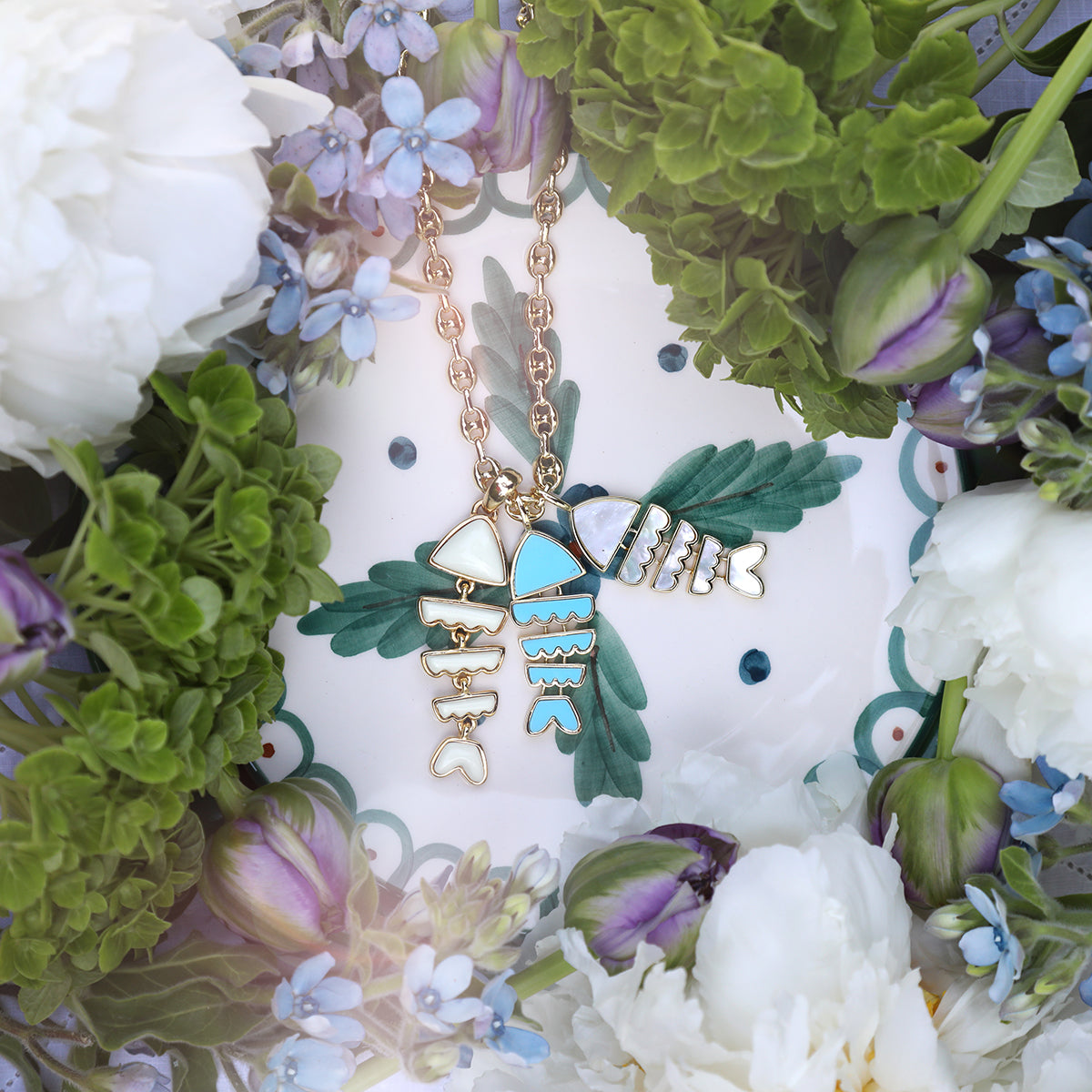 Bonito Fish Charm in Mother of Pearl