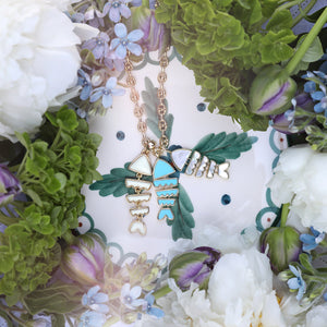 Bonito Fish Charm in Mother of Pearl