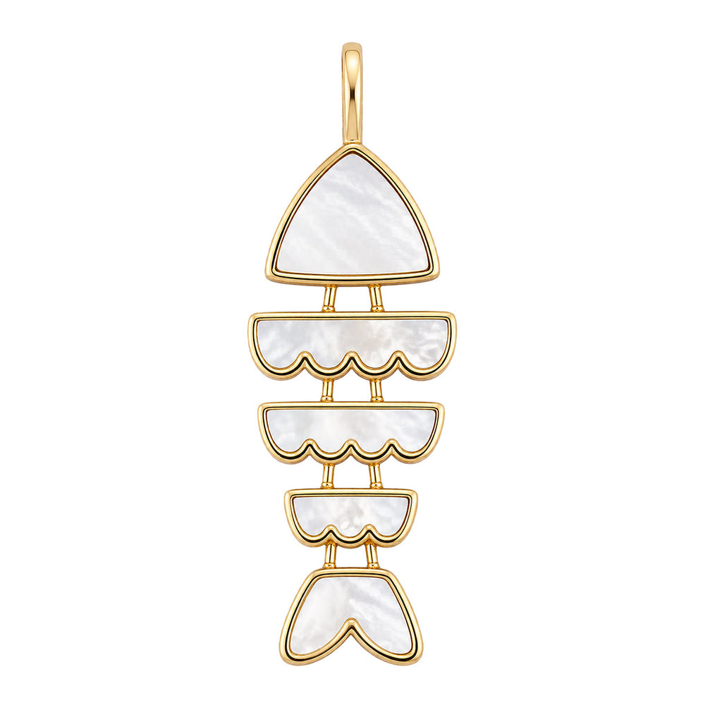 Bonito Fish Charm in Mother of Pearl