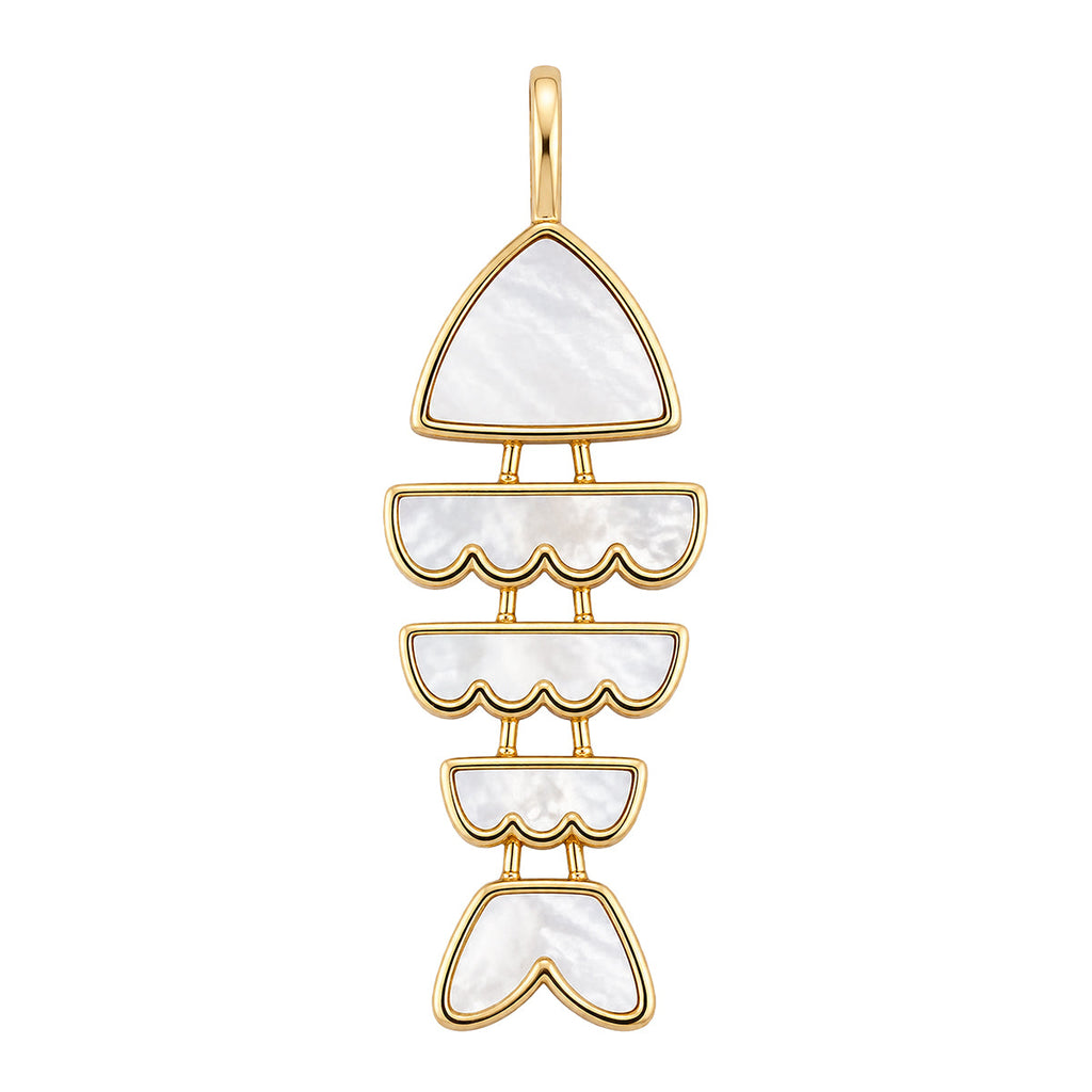 Bonito Fish Charm in Mother of Pearl
