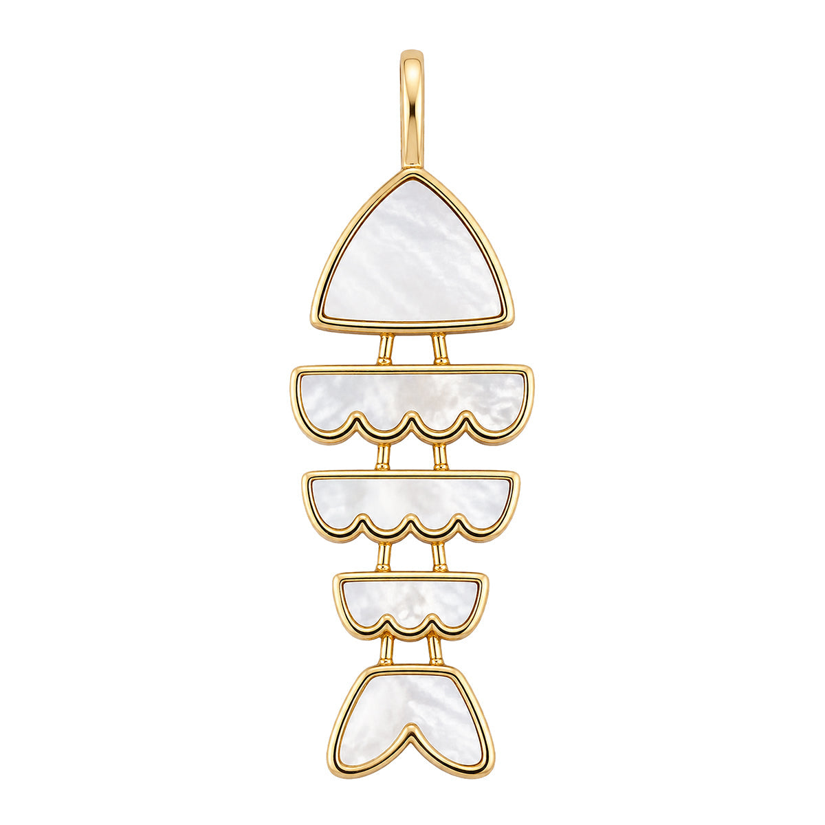 Bonito Fish Charm in Mother of Pearl