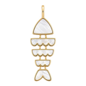 Bonito Fish Charm in Mother of Pearl