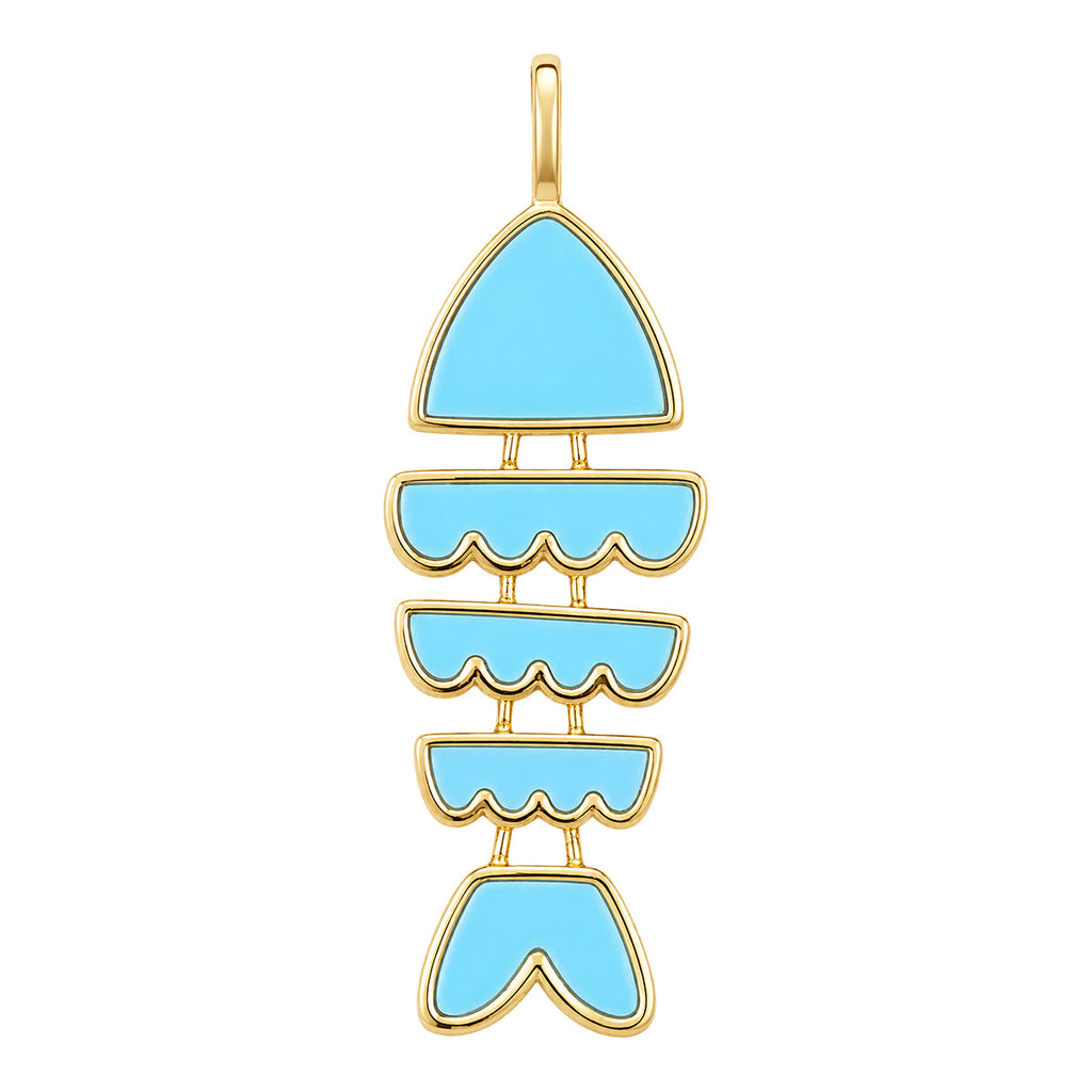 Bonito Fish Charm in Turquoise
