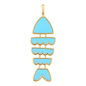 Bonito Fish Charm in Turquoise