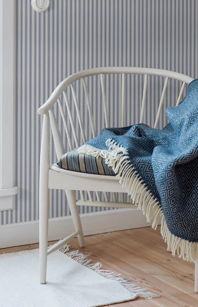 Boråstapeter Aspö Stripe Wallpaper in Blue