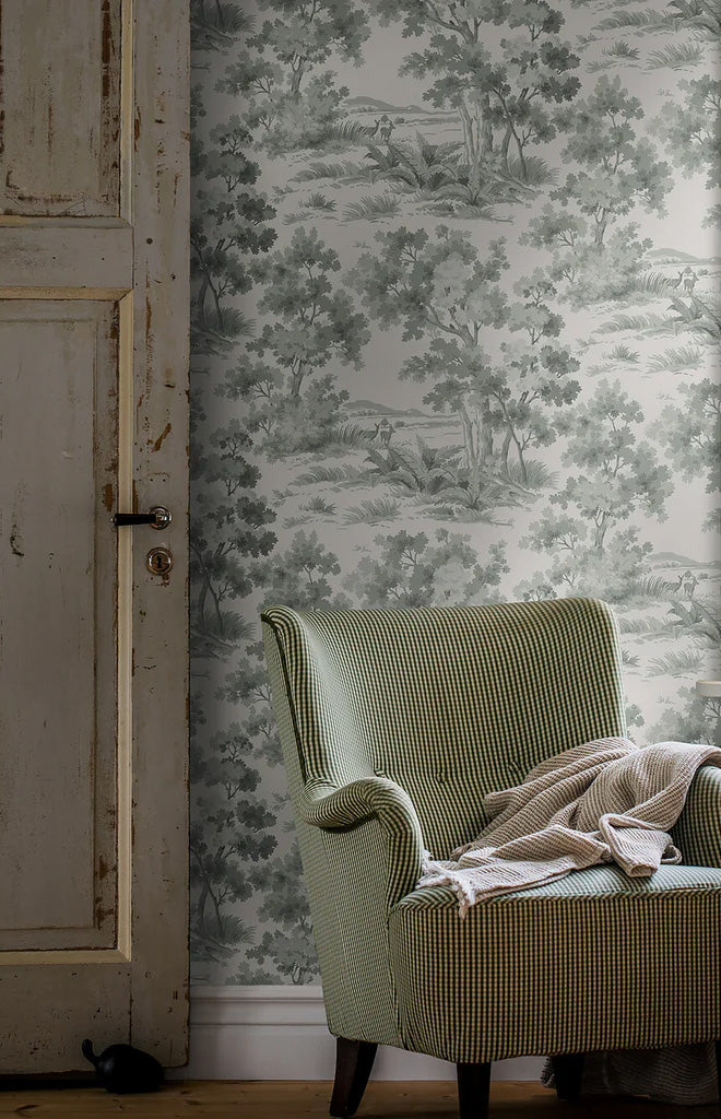 Boråstapeter Countryside Morning Wallpaper in Green